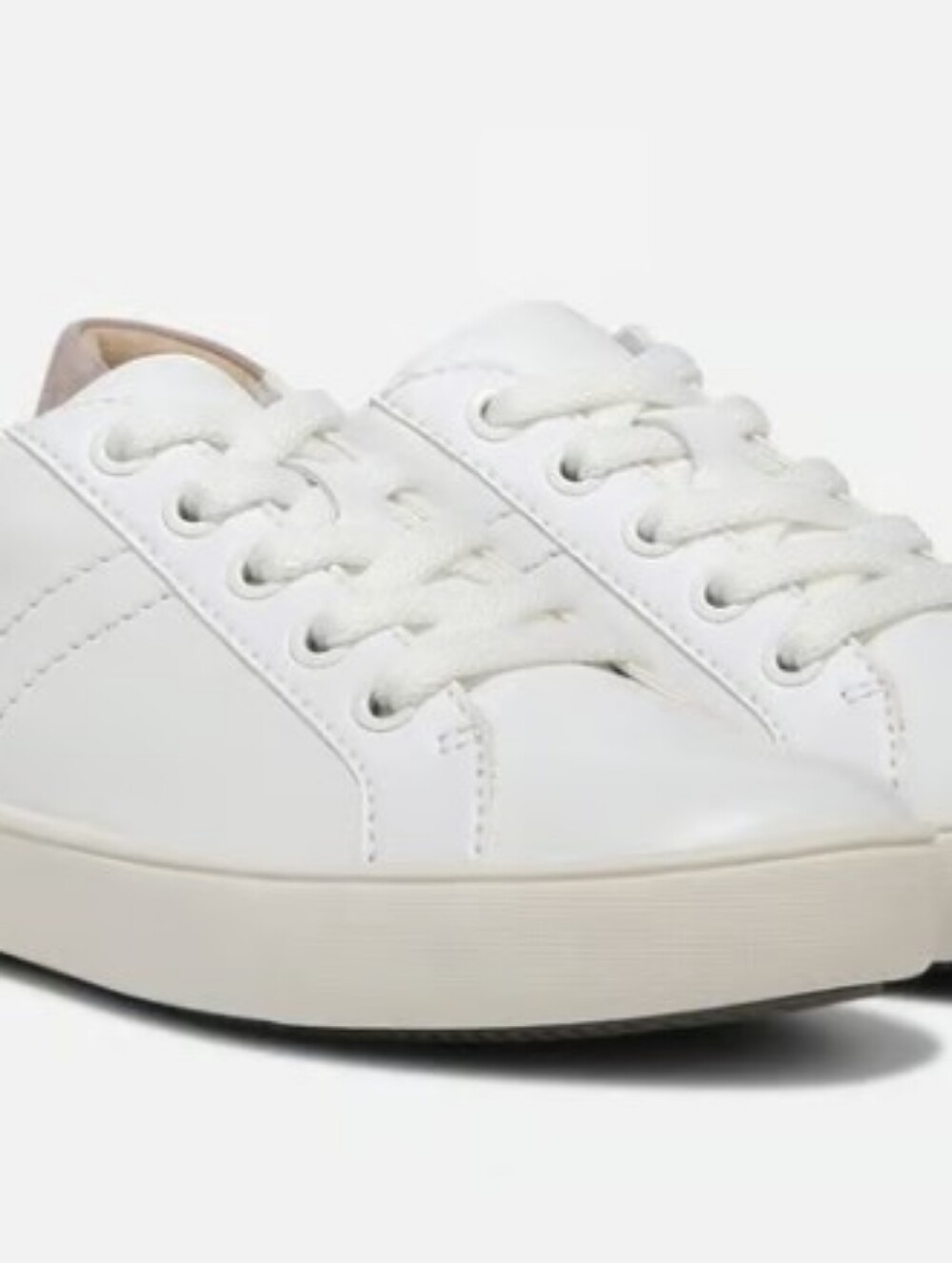 Naturalizer White Low-Top Lace-Up Sneakers